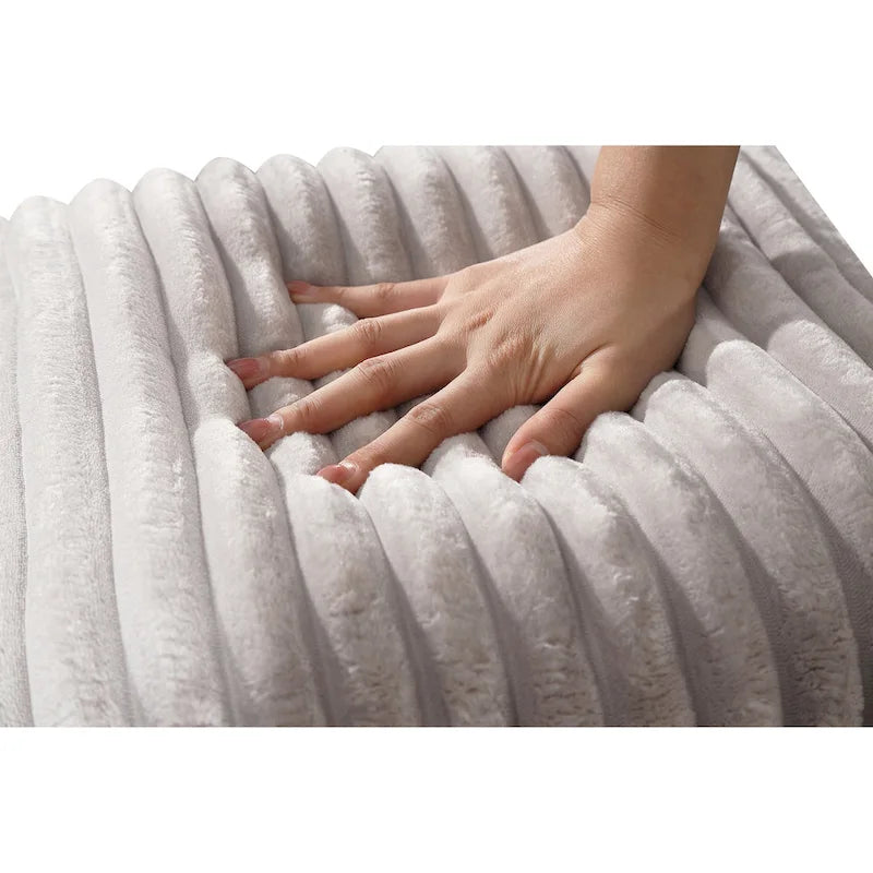 93,25 Corduroy Eckschlafsofa mit tiefer Sitzfläche & 6 Kissen - modernes Schlafsofa-Modul