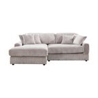 93,25 Corduroy Eckschlafsofa mit tiefer Sitzfläche & 6 Kissen - modernes Schlafsofa-Modul