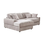 93,25 Corduroy Eckschlafsofa mit tiefer Sitzfläche & 6 Kissen - modernes Schlafsofa-Modul
