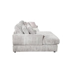 93,25 Corduroy Eckschlafsofa mit tiefer Sitzfläche & 6 Kissen - modernes Schlafsofa-Modul