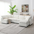 Beiges 130 Chenille Cloud U-förmiges Schlafsofa, 6-teiliges Moduldesign