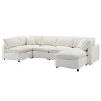 Beiges 130 Chenille Cloud U-förmiges Schlafsofa, 6-teiliges Moduldesign
