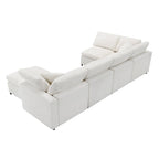Beiges 130 Chenille Cloud U-förmiges Schlafsofa, 6-teiliges Moduldesign