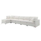 Beiges 130 Chenille Cloud U-förmiges Schlafsofa, 6-teiliges Moduldesign