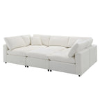 Beiges 130 Chenille Cloud U-förmiges Schlafsofa, 6-teiliges Moduldesign