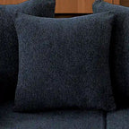 Blaues modulares L-förmiges 3-Sitzer-Ecksofa-Set 104.34 aus luxuriösem Chenille-Stoff mit Chaiselongue – minimalistisches Design