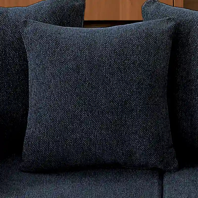 Blaues modulares L-förmiges 3-Sitzer-Ecksofa-Set 104.34 aus luxuriösem Chenille-Stoff mit Chaiselongue – minimalistisches Design
