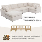 100,4 geräumiges U-förmiges 6-Sitzer-Ecksofa mit abnehmbaren Ottomanen und Kissen, flexible Konfiguration