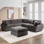 100,4 geräumiges U-förmiges 6-Sitzer-Ecksofa mit abnehmbaren Ottomanen und Kissen, flexible Konfiguration