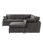 100,4 geräumiges U-förmiges 6-Sitzer-Ecksofa mit abnehmbaren Ottomanen und Kissen, flexible Konfiguration
