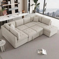 Beiges 117 U-förmiges, extragroßes 6-Sitzer-Sofa