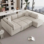 Beiges 117 U-förmiges, extragroßes 6-Sitzer-Sofa