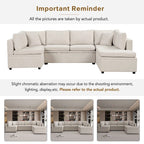 Beiges 117 U-förmiges, extragroßes 6-Sitzer-Sofa