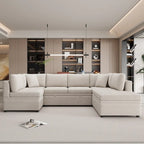 Beiges 117 U-förmiges, extragroßes 6-Sitzer-Sofa