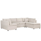 Beiges 117 U-förmiges, extragroßes 6-Sitzer-Sofa