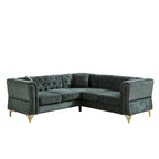 Grünes 81.5 Chenille L-förmiges 5-Sitzer Sofa