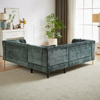 Grünes 81.5 Chenille L-förmiges 5-Sitzer Sofa