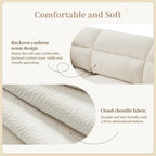 110 Ecksofa mit 5 Sitzen und abnehmbarem Ottoman, Bezug aus Cloud-Chenille und 5 Kissen
