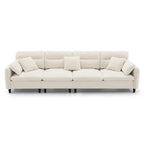 110 Ecksofa mit 5 Sitzen und abnehmbarem Ottoman, Bezug aus Cloud-Chenille und 5 Kissen
