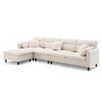 110 Ecksofa mit 5 Sitzen und abnehmbarem Ottoman, Bezug aus Cloud-Chenille und 5 Kissen