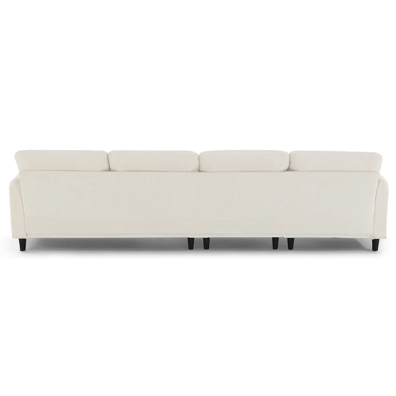 110 Ecksofa mit 5 Sitzen und abnehmbarem Ottoman, Bezug aus Cloud-Chenille und 5 Kissen