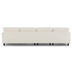 110 Ecksofa mit 5 Sitzen und abnehmbarem Ottoman, Bezug aus Cloud-Chenille und 5 Kissen