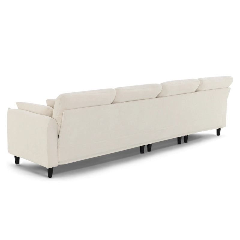 110 Ecksofa mit 5 Sitzen und abnehmbarem Ottoman, Bezug aus Cloud-Chenille und 5 Kissen