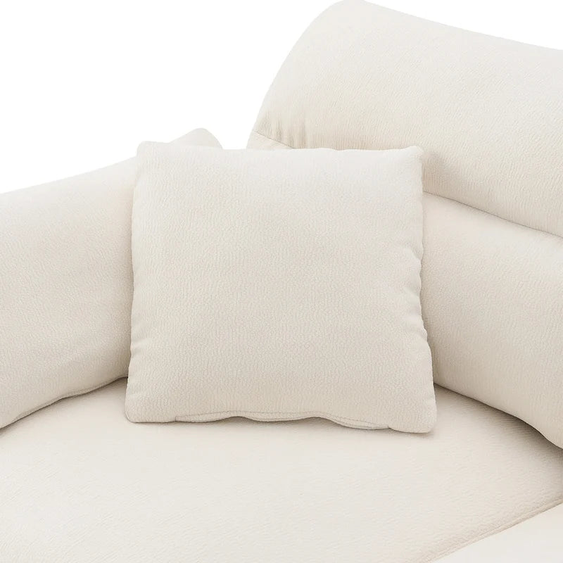 110 Ecksofa mit 5 Sitzen und abnehmbarem Ottoman, Bezug aus Cloud-Chenille und 5 Kissen