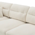 110 Ecksofa mit 5 Sitzen und abnehmbarem Ottoman, Bezug aus Cloud-Chenille und 5 Kissen