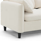 110 Ecksofa mit 5 Sitzen und abnehmbarem Ottoman, Bezug aus Cloud-Chenille und 5 Kissen