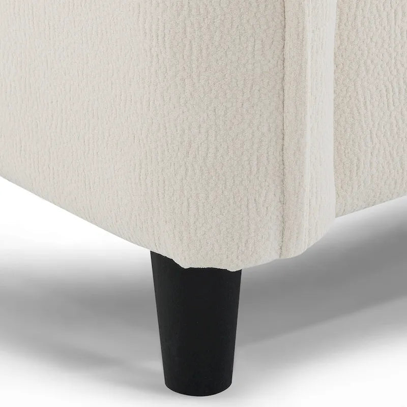 110 Ecksofa mit 5 Sitzen und abnehmbarem Ottoman, Bezug aus Cloud-Chenille und 5 Kissen