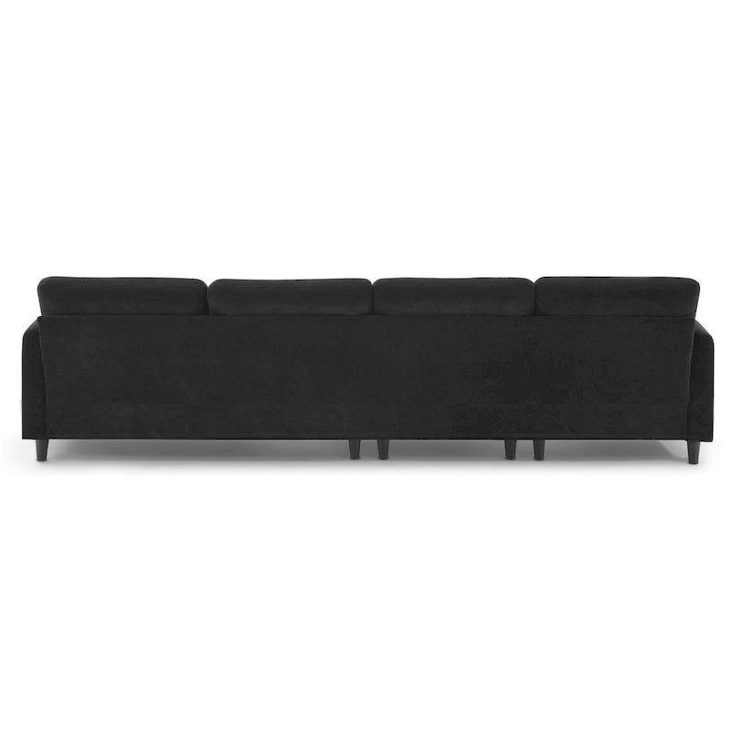 110 Ecksofa mit 5 Sitzen und abnehmbarem Ottoman, Bezug aus Cloud-Chenille und 5 Kissen