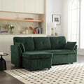 Grünes 81.1 L-förmiges modulares 3-Sitzer-Sofa mit umkehrbarer Recamiere und Stauraum, Plüsch-Samt-Schlafsofa für das Wohnzimmer