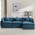 Blaues 112.2 modernes L-förmiges 4-Sitzer-Sofa mit abnehmbarer Ottomane