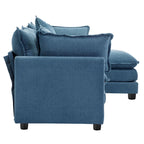 Blaues 112.2 modernes L-förmiges 4-Sitzer-Sofa mit abnehmbarer Ottomane
