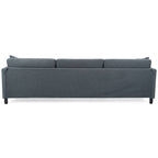 Graues 107.87 Langes 4-Sitzer-Ecksofa mit abnehmbaren Kissen, beweglicher Ottomane und Aufbewahrungstasche an der Armlehne
