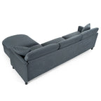 Graues 107.87 Langes 4-Sitzer-Ecksofa mit abnehmbaren Kissen, beweglicher Ottomane und Aufbewahrungstasche an der Armlehne