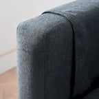 Graues 107.87 Langes 4-Sitzer-Ecksofa mit abnehmbaren Kissen, beweglicher Ottomane und Aufbewahrungstasche an der Armlehne