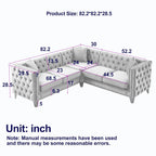 Schwarzes 82,2 Samt Chesterfield L-förmiges 5-Sitzer Sofa mit Nagelbesatz und getufteten Kissen