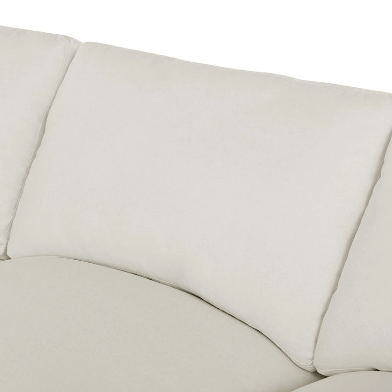 Beige 134.40 Modernes U-förmiges 6-Sitzer Ecksofa mit 2 großen Recamièren, abnehmbaren Hockern und weichen Kissen