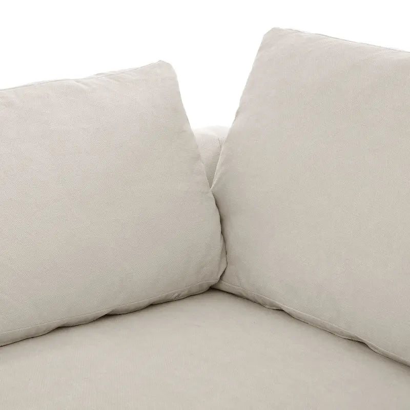 Beiges L-förmiges 4-Sitzer-Sofa 113 mit verstellbarer Fußstütze und umstellbarer Recamiere
