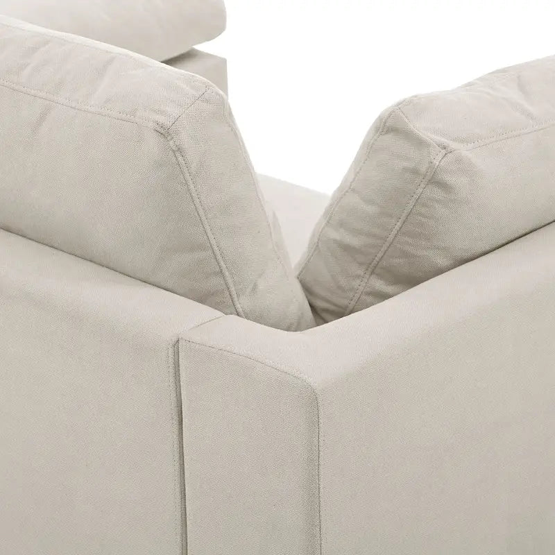 Beiges L-förmiges 4-Sitzer-Sofa 113 mit verstellbarer Fußstütze und umstellbarer Recamiere