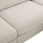 Beiges L-förmiges 4-Sitzer-Sofa 113 mit verstellbarer Fußstütze und umstellbarer Recamiere