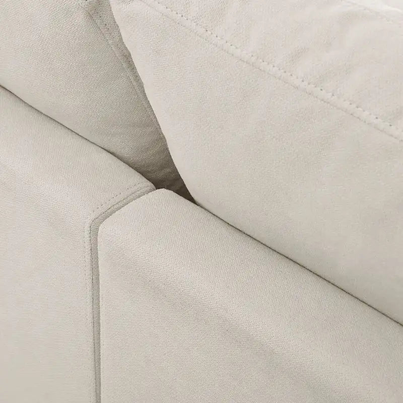 Beiges L-förmiges 4-Sitzer-Sofa 113 mit verstellbarer Fußstütze und umstellbarer Recamiere