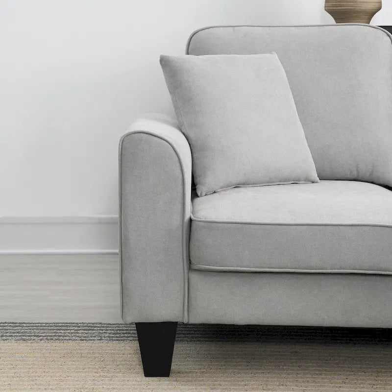 Graues 108 Geräumiges U-förmiges 7-Sitzer Sofa-Set mit 3 Kissen und Chaiselongue, ideal für Wohnzimmer oder Apartment
