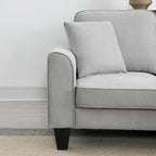 Graues 108 Geräumiges U-förmiges 7-Sitzer Sofa-Set mit 3 Kissen und Chaiselongue, ideal für Wohnzimmer oder Apartment