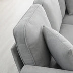Graues 108 Geräumiges U-förmiges 7-Sitzer Sofa-Set mit 3 Kissen und Chaiselongue, ideal für Wohnzimmer oder Apartment