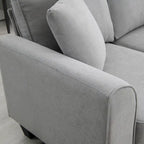 Graues 108 Geräumiges U-förmiges 7-Sitzer Sofa-Set mit 3 Kissen und Chaiselongue, ideal für Wohnzimmer oder Apartment