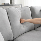 Graues 108 Geräumiges U-förmiges 7-Sitzer Sofa-Set mit 3 Kissen und Chaiselongue, ideal für Wohnzimmer oder Apartment