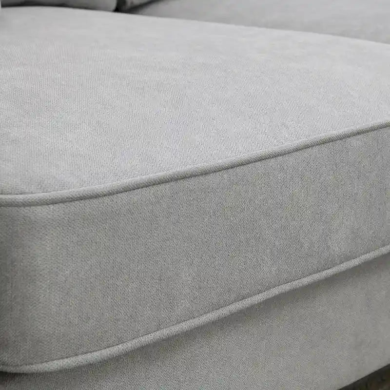 Graues 108 Geräumiges U-förmiges 7-Sitzer Sofa-Set mit 3 Kissen und Chaiselongue, ideal für Wohnzimmer oder Apartment